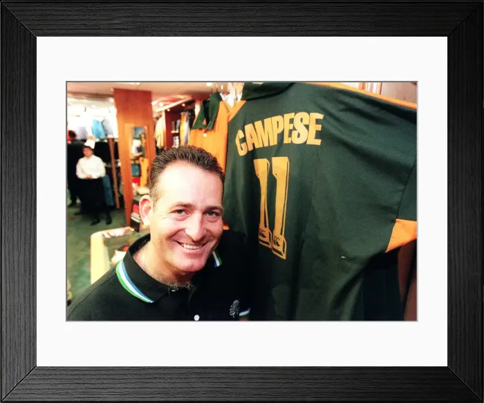 Framed Print : David Campese, Australian rugby legend in Greaves Sports store Glasgow to launched his Framed Print : David Campese, Australian rugby legend in Greaves Sports store Glasgow to launched his