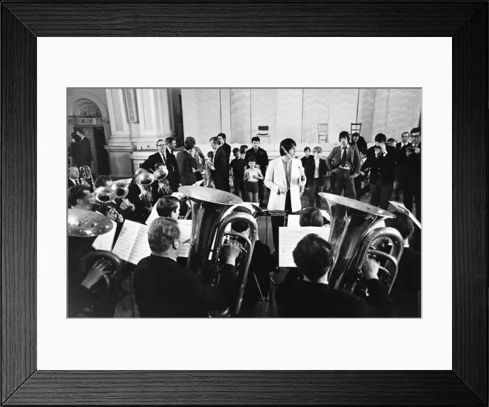 Framed Print : Paul McCartney conducts The Black Dyke Mills Band, Saltaire, Yorkshire, 30 June 1968 Framed Print : Paul McCartney conducts The Black Dyke Mills Band, Saltaire, Yorkshire, 30 June 1968