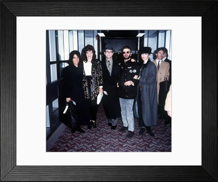 Framed Print : Ringo Starr formerly of the Beatles with Barbara Bach Elton John and Renate