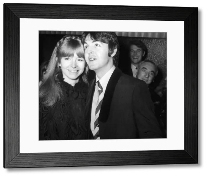 Framed Print : Paul McCartney with fiancee, actress Jane Asher at the premiere of Framed Print : Paul McCartney with fiancee, actress Jane Asher at the premiere of