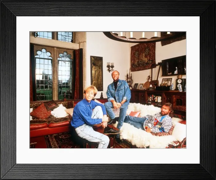 Framed Print : Bee Gees at Robin gibbs 12th Century Home in Thame, Berkshire Framed Print : Bee Gees at Robin gibbs 12th Century Home in Thame, Berkshire