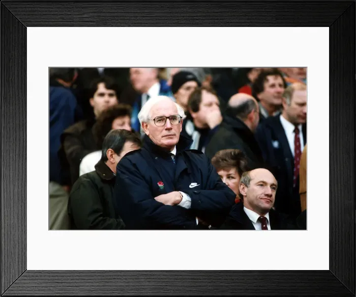 Framed Print : Jack Rowell England rugby coach at the England v South Africa game with arms folded