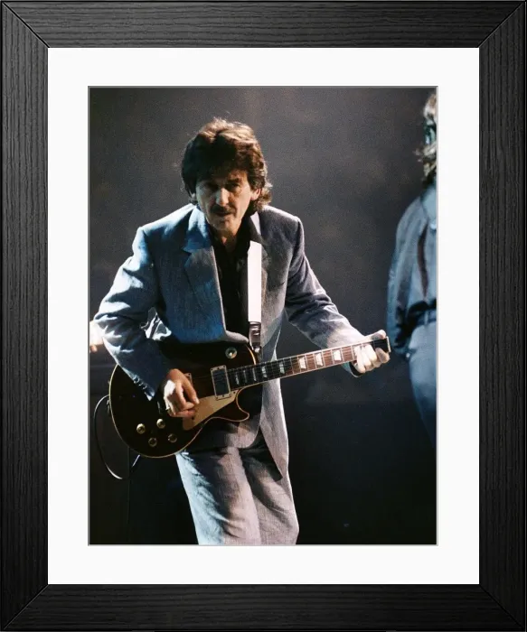 Framed Print : George Harrison former Beatles pop group star. October 1992 Framed Print : George Harrison former Beatles pop group star. October 1992