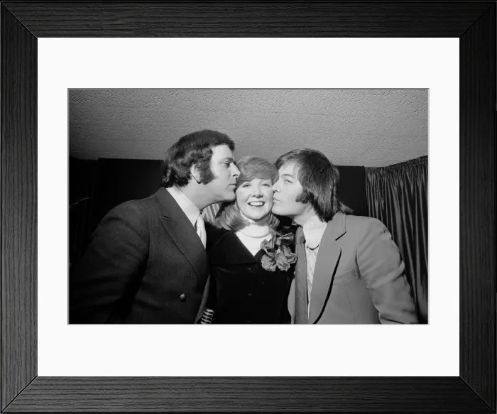 Framed Print : BBC radio braodcasters Terry Wogan (left) and Tony Blackburn