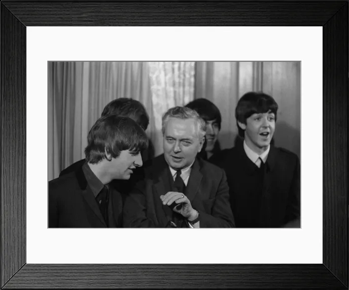 Framed Print : The Beatles and Harold Wilson MP, Labour Party Leader who presented them with their Framed Print : The Beatles and Harold Wilson MP, Labour Party Leader who presented them with their