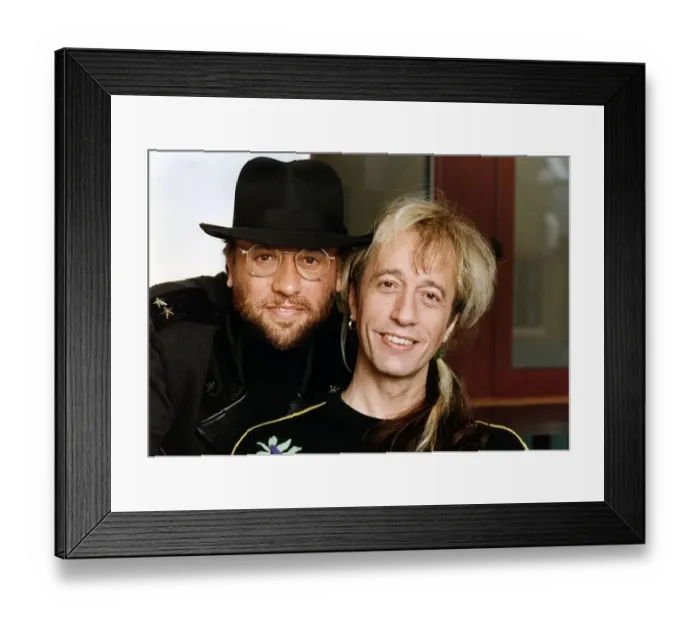 Framed Print : Bee Gees Pop Group brothers Maurice Gibb & Robin Gibb singer
