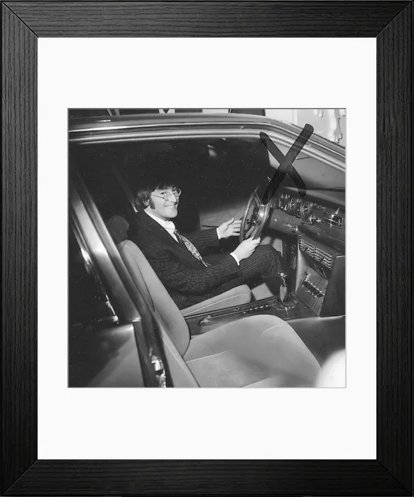 Framed Print : Beatles files 1967 John Lennon at the London Motor Show Framed Print : Beatles files 1967 John Lennon at the London Motor Show