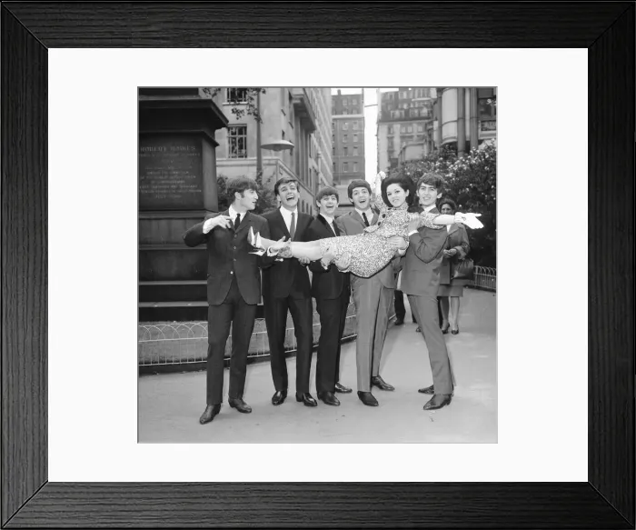 Framed Print : John Lennon Paul McCartney George Harrison and Ringo Starr with Billy J Kramer