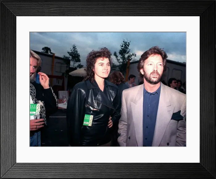 Framed Print : Eric Clapton and girlfriend Lori Delsanto 1988 at the Nelson Mandela Concert Framed Print : Eric Clapton and girlfriend Lori Delsanto 1988 at the Nelson Mandela Concert