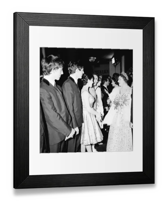 Framed Print : Queen Mother meets The Beatles at Royal Variety Performance at The Prince of Wales Framed Print : Queen Mother meets The Beatles at Royal Variety Performance at The Prince of Wales