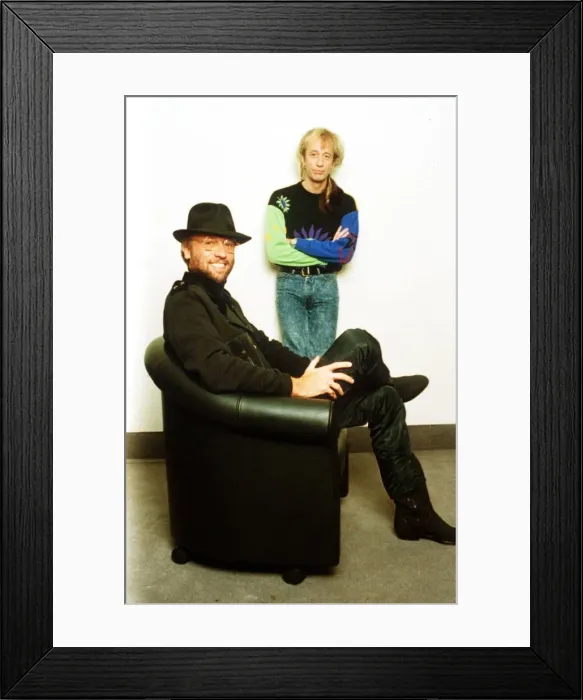 Framed Print : Bee Gees pop group Maurice and Robin Gibb Framed Print : Bee Gees pop group Maurice and Robin Gibb