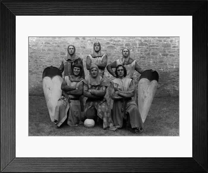 Framed Print : John Cleese as Sir Lancelot and the footballing knights Medieval Monty Python based Framed Print : John Cleese as Sir Lancelot and the footballing knights Medieval Monty Python based