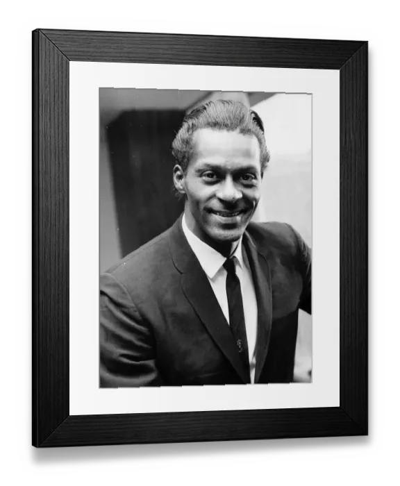 Framed Print : American Rhythym and Blues singer Chuck Berry at a press reception in London