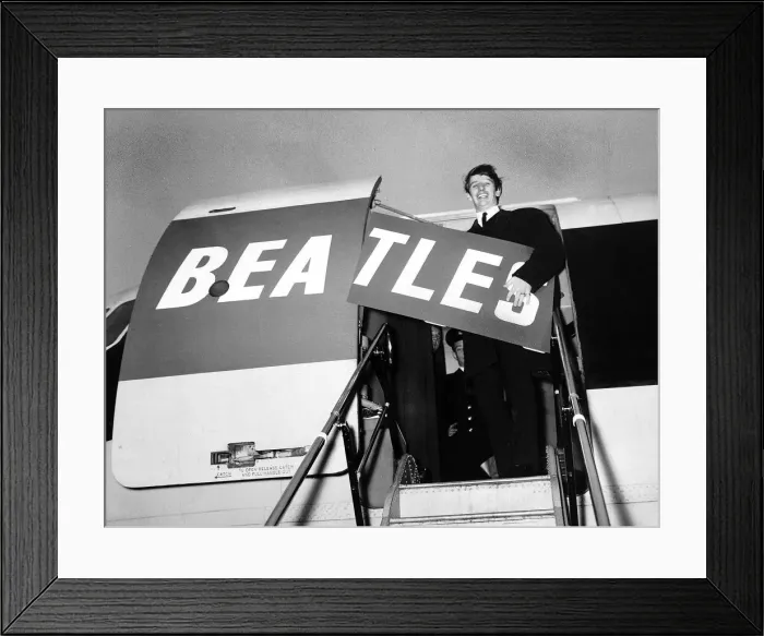 Framed Print : 15 January 1964 Ringo Starr boarding a BEA vanguard aircraft Framed Print : 15 January 1964 Ringo Starr boarding a BEA vanguard aircraft