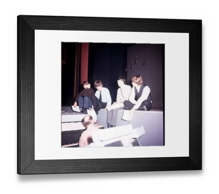Framed Print : The Beatles running through a Flying Ballet routine with sketch director Joseph Framed Print : The Beatles running through a Flying Ballet routine with sketch director Joseph