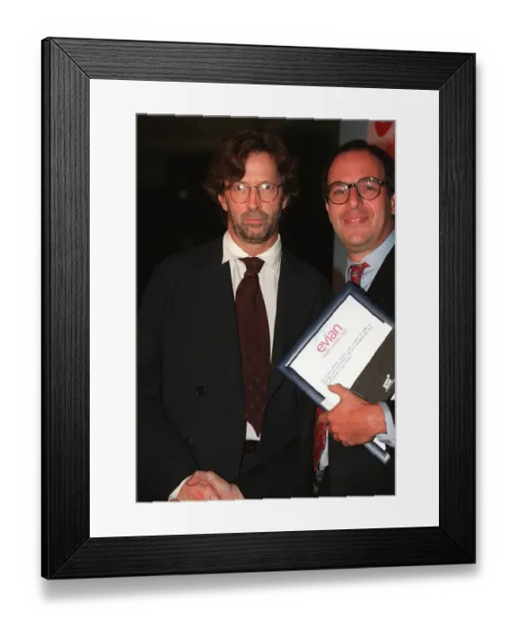 Framed Print : Eric Clapton at the Evian Health Awards 1995 recieves his award for Outstanding indiviual Framed Print : Eric Clapton at the Evian Health Awards 1995 recieves his award for Outstanding indiviual