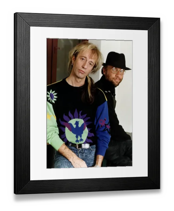 Framed Print : Bee Gees Pop Group members brothers Maurice Gibb & Robin Gibb