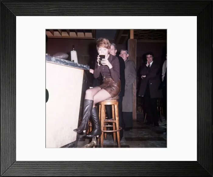 Framed Print : Singer Cilla Black Drinking Beer 1966 brochure Framed Print : Singer Cilla Black Drinking Beer 1966 brochure