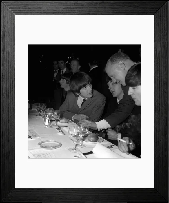 Framed Print : The Beatles table at the Variety Club Awards luncheon, Dorchester Hotel, London