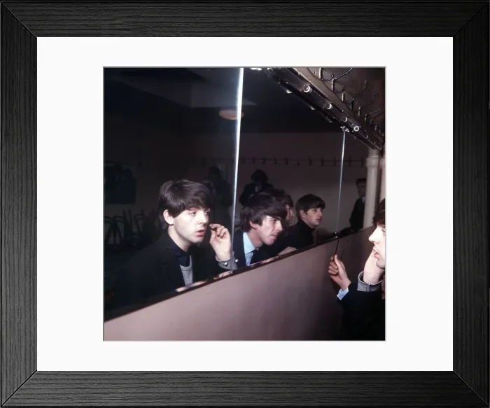 Framed Print : The Beatles at the De Montfort Hall in Leicester 10 October 1964 Reflected in Framed Print : The Beatles at the De Montfort Hall in Leicester 10 October 1964 Reflected in