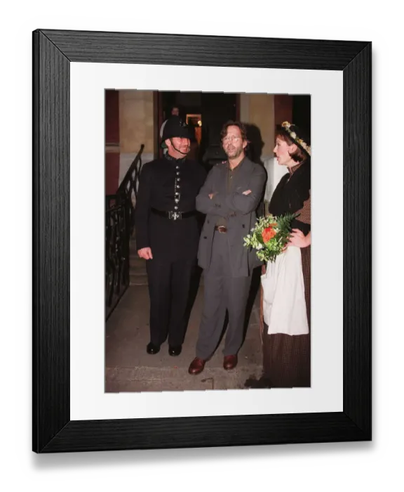 Framed Print : Eric Clapton guitarist and singer arrives for film producer Michael winners Birthday Framed Print : Eric Clapton guitarist and singer arrives for film producer Michael winners Birthday