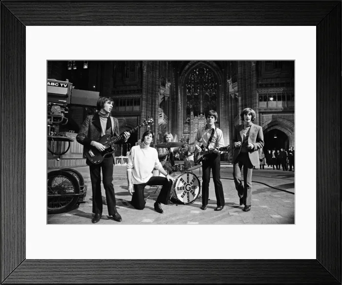 Framed Print : The Bee Gees perform at Liverpool Anglican Cathedral. The Bee Gees are brothers Maurice