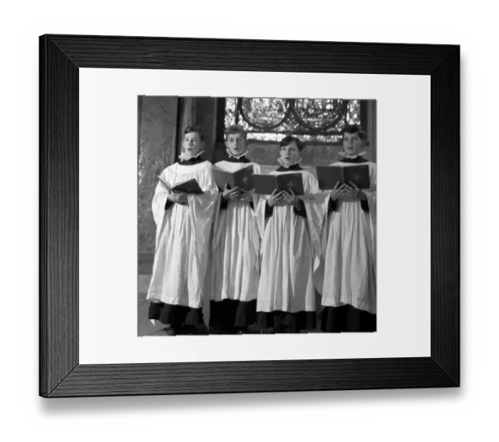 Framed Print : Choirboys of Canterbury Cathedral singing Christmas carols 18 / 12 / 49 Framed Print : Choirboys of Canterbury Cathedral singing Christmas carols 18 / 12 / 49