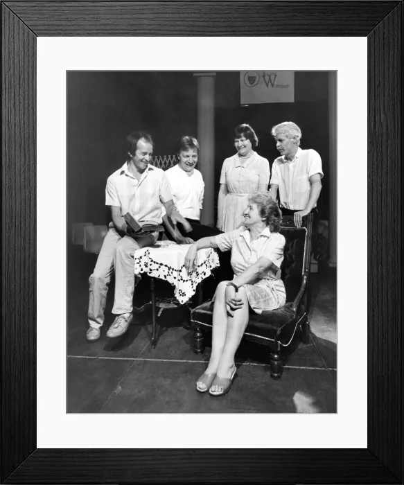 Framed Print : Final preparations are under way for the latest production by Consett Theatre Workshop