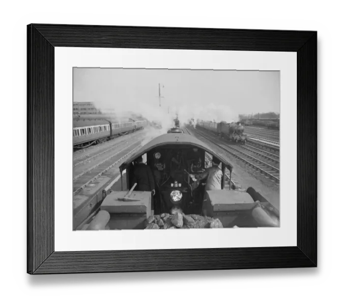 Framed Print : Driver and Stoker of the 4. 45 express Steam Engine Reg Deacon Framed Print : Driver and Stoker of the 4. 45 express Steam Engine Reg Deacon