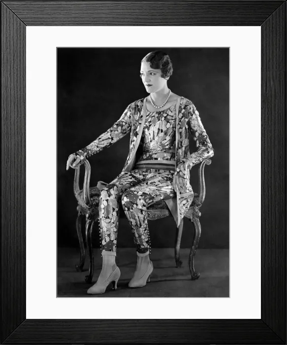 Framed Print : Clothing Jazz tissue teagown - coat lined with blue georgette has tight sleeves with Framed Print : Clothing Jazz tissue teagown - coat lined with blue georgette has tight sleeves with