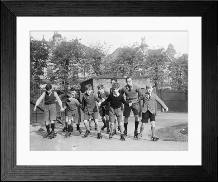 Framed Print : Children Collection Blind boys rollerskating at L. C. C Framed Print : Children Collection Blind boys rollerskating at L. C. C