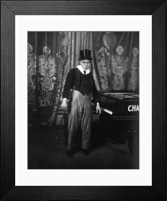 Framed Print : Mr. Ias Watts seen here in a scene from the play The Village Concert Circa 1910