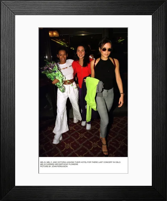 Framed Print : Spice Girls on tour in Oslo Norway May 1998 Spice Girls Mel B Mel C