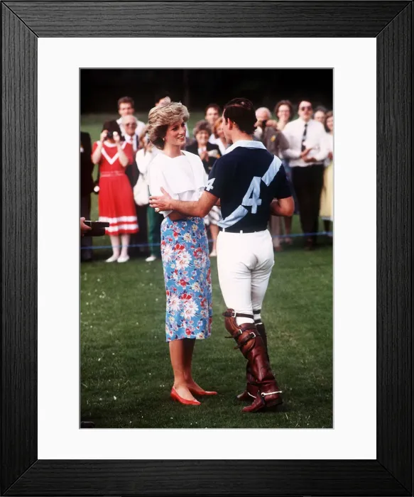 Framed Print : Prince Charles, Prince of Wales and Princess Diana, Princess of Wales attend a polo Framed Print : Prince Charles, Prince of Wales and Princess Diana, Princess of Wales attend a polo
