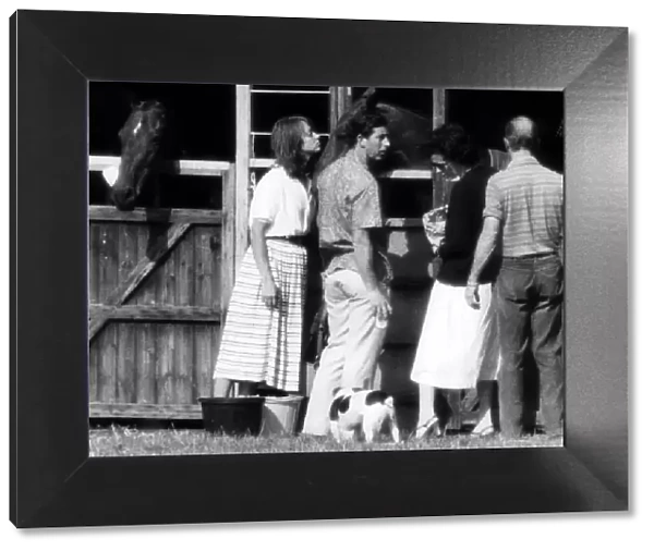 Sabrina Guinness with Prince Charles August 1979 at Midhurst stables