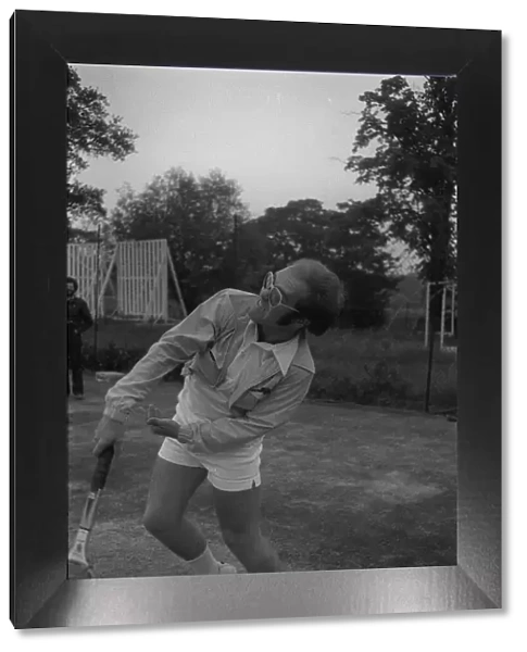 Elton John Singer  /  Composor at Wimbledon today playing tennis 1974 10  /  3  /  99
