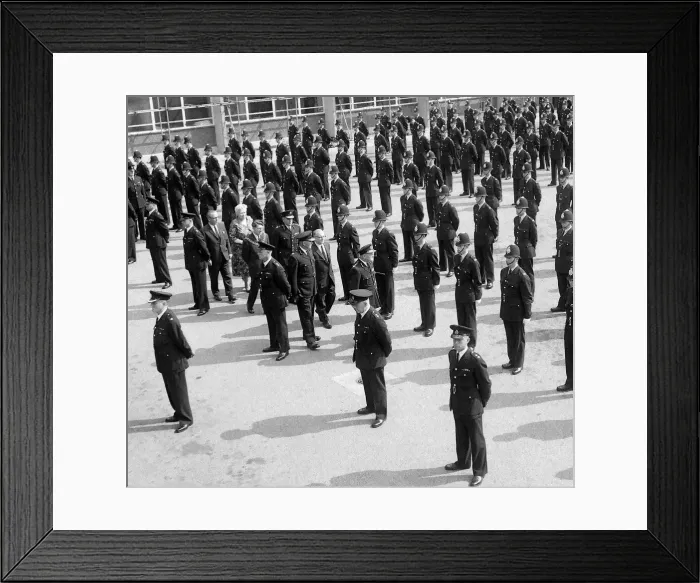 Framed Print : Coventry City Police parade for their annual inspection by Commander W J A Willis