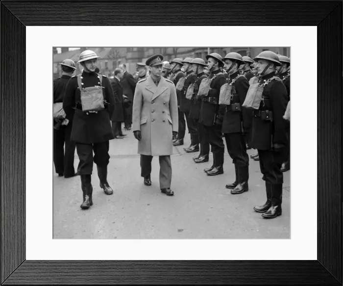 Framed Print : King George VI meets members of the Auxiliary Fire Service Framed Print : King George VI meets members of the Auxiliary Fire Service