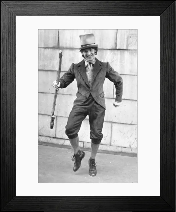 Framed Print : A student in Dublin dresssed as a Leprechaun doing a Irish Jig Framed Print : A student in Dublin dresssed as a Leprechaun doing a Irish Jig