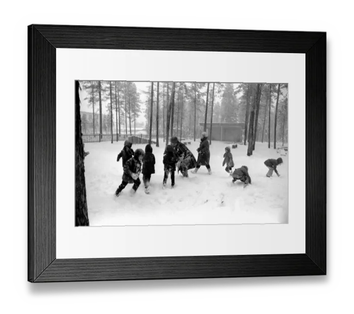 Framed Print : Construction. Frontier. Railway. Forest. Lifestyle. Siberia. Railroad Town. 77-02177-016