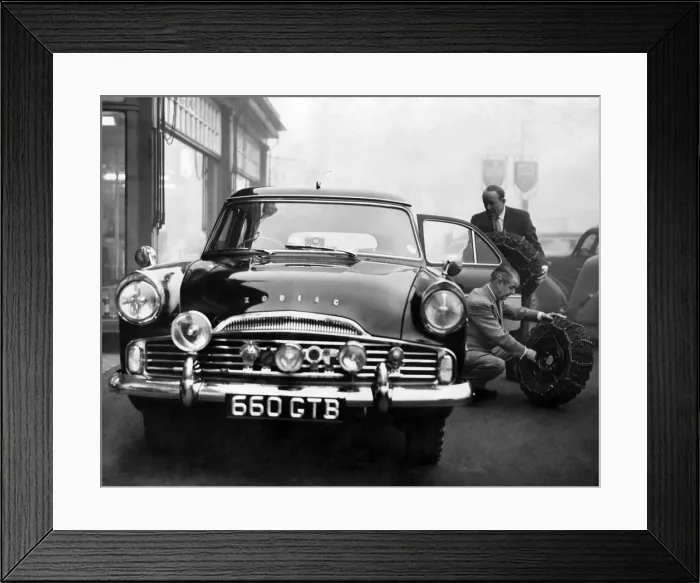 Framed Print : Loading the Ford Zodiac estate car, in which he will compete in the Monte Carlo rally Framed Print : Loading the Ford Zodiac estate car, in which he will compete in the Monte Carlo rally