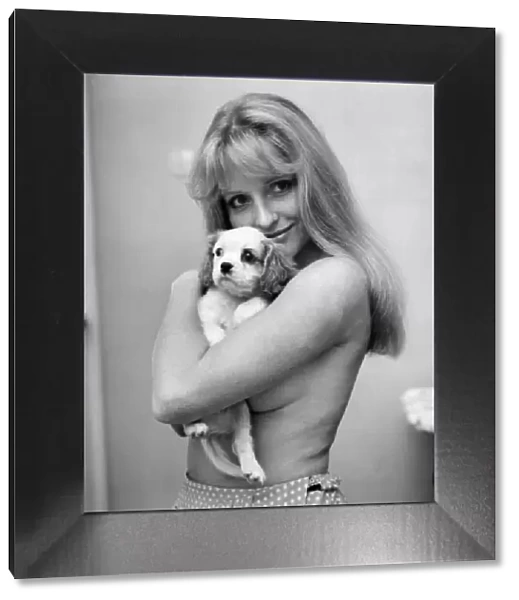 Woman: Girl: Puppy: Cute: King Charles Spaniel model Cherry Gilham