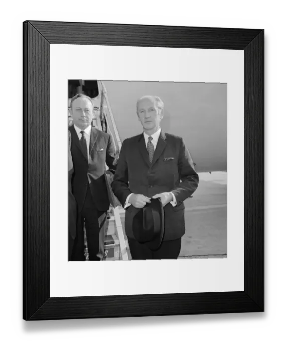 Framed Print : Prime minister of the Republic of Ireland Jack Lynch arrives at Heathrow airport on his