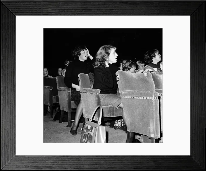 Framed Print : Excited female Beatles fans at a Sheffield concert. 2nd November 1963