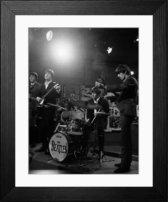 Framed Print : The Beatles performing on the set of Ready, Steady, Go