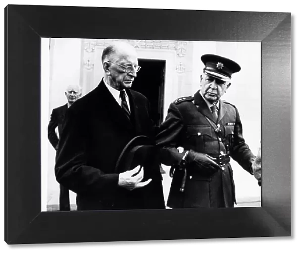 President of the Republic of Ireland Eamon De Valera with aide de camp Colonel Brennan