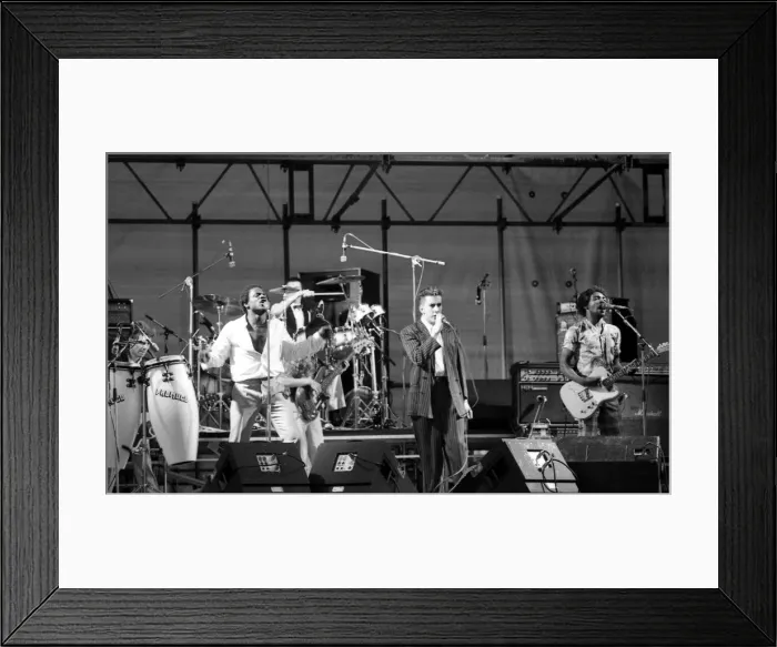 Framed Print : Hazel O Connor and The Specials performed on stage at the outdoor concert in aid of Framed Print : Hazel O Connor and The Specials performed on stage at the outdoor concert in aid of