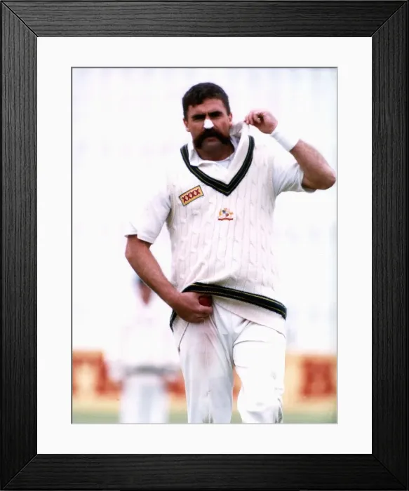 Framed Print : Merv Hughes Australian fast bowler July 1993 Framed Print : Merv Hughes Australian fast bowler July 1993
