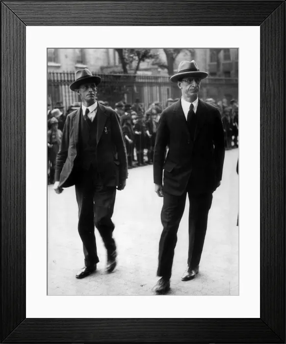 Framed Print : Leader of the Fianna Fail party in the Republic of Ireland Eamon De Valera with Sean