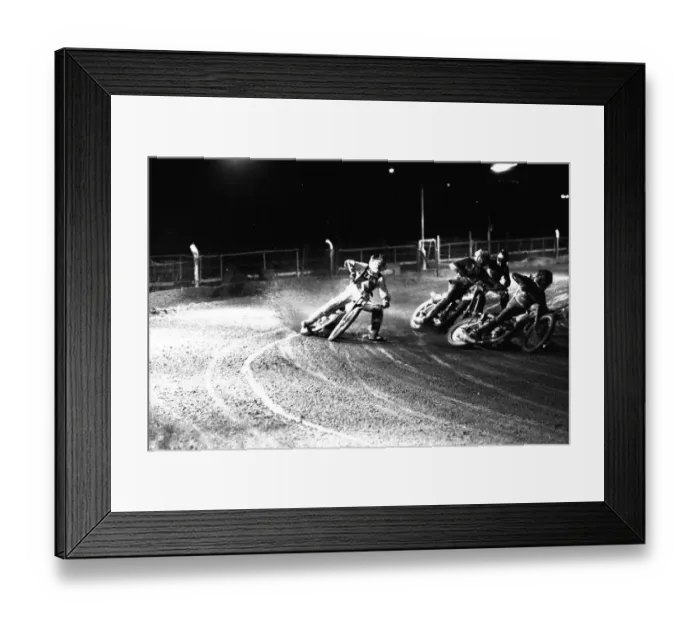 Framed Print : Speedway Action from Brough Park, Newcastle 27 October 1986